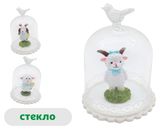 Изображение товара Елочный шар Символ года стекло белый 7,5 см, 1 шт в ассортименте