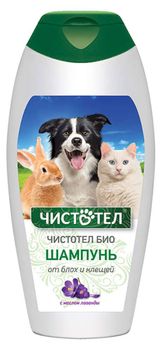 Изображение товара Шампунь для животных «Чистотел» с лавандой от блох и клещей БИО, 180 мл