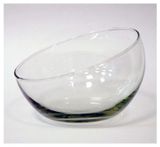 Изображение товара Ваза «ЭВИС» Анабель с косым резом стеклянная прозрачная Ø16x13 см