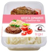 Изображение товара Котлета домашняя «Домашний очаг» с картофельным пюре, 370 г