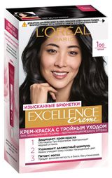 Изображение товара Крем-краска для волос L'Oreal Paris Excellence черный тон 1.00, 192 мл