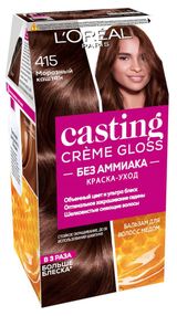 Изображение товара Краска для волос L'Oreal Paris Casting Creme Gloss Морозный каштан тон 415, 180 мл