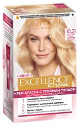 Изображение товара Крем-краска для волос L'Oreal Paris Excellence светло русый тон 10.21, 192 мл