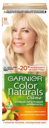 Изображение товара Крем-краска для волос Garnier Color Naturals белое солнце тон 10, 112 мл