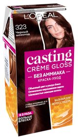 Изображение товара Краска для волос L'Oreal Paris Casting Creme Gloss черный шоколад тон 323, 180 мл