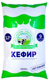 Изображение товара Кефир «Зеленоградское» в пакете 3,2% БЗМЖ, 1 л