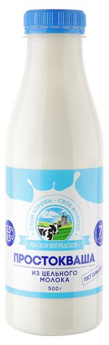 Изображение товара Простокваша «Зеленоградское» из цельного молока 3,5-4,5% БЗМЖ, 500 г