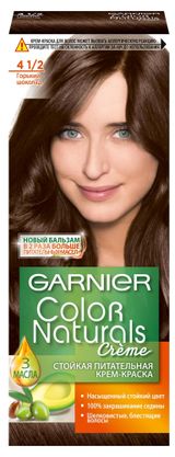 Изображение товара Крем-краска для волос Garnier Color Naturals Горький Шоколад тон 4.1/2, 112 мл