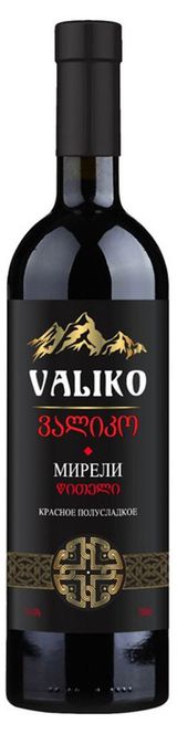 Изображение товара Вино Valiko Мирели красное полусладкое Россия, 0,75 л