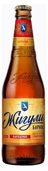 Изображение товара Пиво темное «Жигули» Барное Бархатное фильтрованное 4,5%, 450 мл