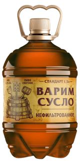 Изображение товара Пиво «Варим сусло» светлое нефильтрованное 4,9%, 1,5 л