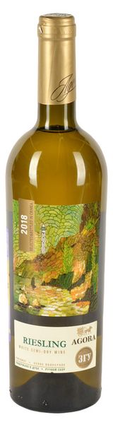 Изображение товара Вино Agora Riesling белое полусухое Россия, 0,75 л