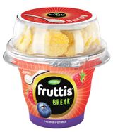 Изображение товара Йогуртный продукт густой ложковый Fruttis Break Вкусный перерыв малина-черника с кукурузными хлопьями 2,5%, 175 г
