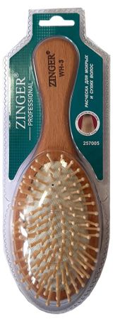 Изображение товара Расческа для волос Zinger Деревянная массажная с деревянными зубьями WH3 Wood Pins, 1 шт