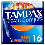 Изображение товара Тампоны гигиенические Tampax Compak Pearl Plus Duo Super с аппликатором, 16 шт