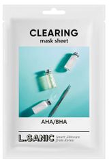 Изображение товара Маска для лица L Sanic с AHA/BHA кислотами для очищения пор тканевая Корея, 25 мл