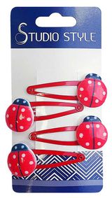 Изображение товара Заколки для волос Studio Style клик клак с декором, 4 шт