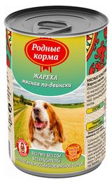 Изображение товара Консервы для собак «Родные корма» жареха мясная по-двински, 970 г