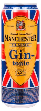 Изображение товара Слабоалкогольный напиток Manchester Джин-тоник классический Россия, 0,45 л