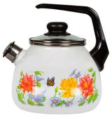 Изображение товара Чайник со свистком «СтальЭмаль» Цветочный для индукционных плит, 2 л