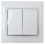 Изображение товара Выключатель двойной Intro Plano 1-104-01 10А-250В СУ