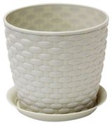 Изображение товара Кашпо Idea Ротанг белое Ø13.5 см
