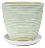 Изображение товара Горшок керамический Халва-А светло-зеленый без поддона, Ø15 см