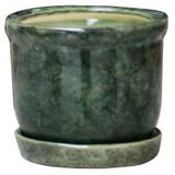 Изображение товара Горшок керамический зеленый Ø14 см, 1.2 л