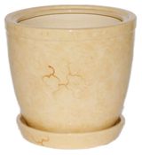 Изображение товара Горшок керамический Кедр бежевый с поддоном Ø19х20 см, 3 л