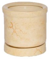 Изображение товара Горшок керамический Цилиндр бежевый с поддоном Ø15х18 см, 3.2 л