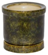 Изображение товара Горшок керамический Цилиндр зеленый с поддоном Ø19х21 см, 6.5 л