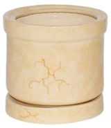 Изображение товара Горшок керамический Цилиндр бежевый с поддоном Ø28х29 см, 11.6 л