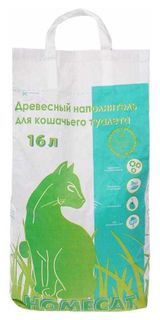 Изображение товара Наполнитель для кошачьего туалета HOMECAT древесный, 16 л