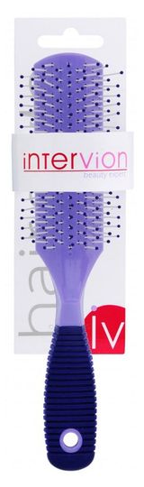 Изображение товара Щетка для волос Inter-Vion прямоугольная густая с резиновой ручкой, 1 шт