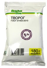 Изображение товара Творог «Каждый день» брикет 5% БЗМЖ, 180 г