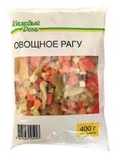 Изображение товара Овощная смесь «Каждый день» Овощное рагу кабачки морковь томаты баклажаны болгарский перец лук замороженная, 400 г