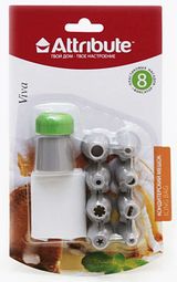 Изображение товара Мешок кондитерский Attribute Viva Grey, 8 насадок