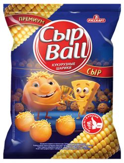 Кукурузные шарики «Русскарт» Сыр Ball со вкусом сыра, 140 г — цена в Ашан