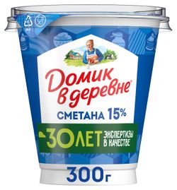 Сметана «Домик в деревне» 15%, 300 г