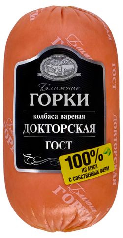 Колбаса вареная «Ближние горки» Докторская из свинины и говядины ГОСТ, 400 г