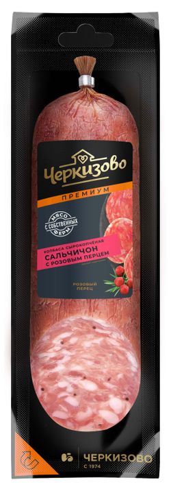 Колбаса сырокопченая «Черкизово» Премиум Сальчичон полусухая с розовым перцем, 300 г