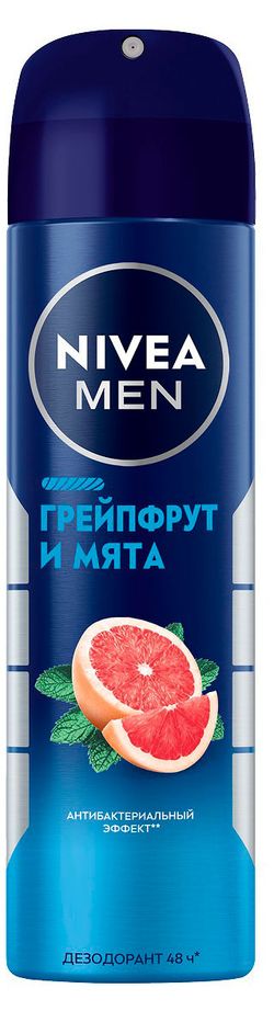 Дезодорант спрей NIVEA MEN Грейпфрут и мята, 150 мл — цена в Ашан