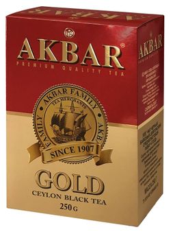 Чай черный AKBAR GOLD цейлонский листовой, 250 г — цена в Ашан