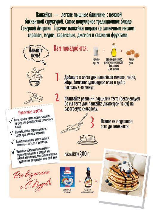 Технологическая карта приготовления панкейков