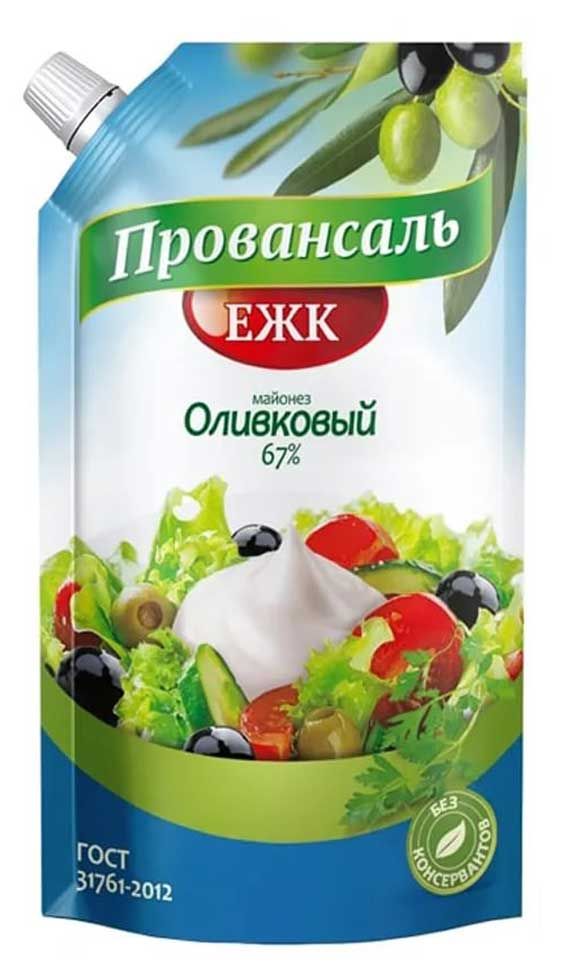Майонез ЕЖК Провансаль оливковый 67% охлажденный, 400 мл