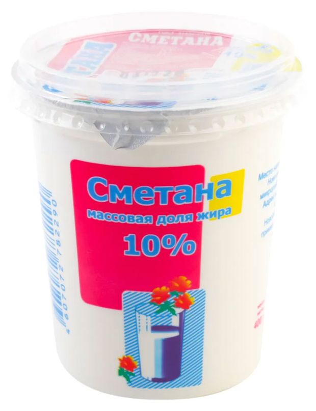 Сметана Племзавод Ирмень 10% БЗМЖ, 400 г