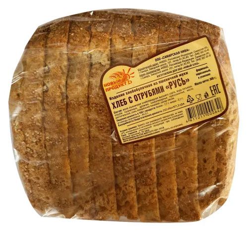 Хлеб Новый продуктъ Русь с отрубями нарезка, 300 г
