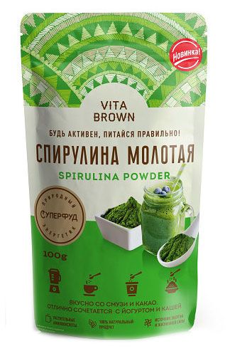 Здоровый выбор  Ашан Спирулина Vita Brown молотая, 100 г