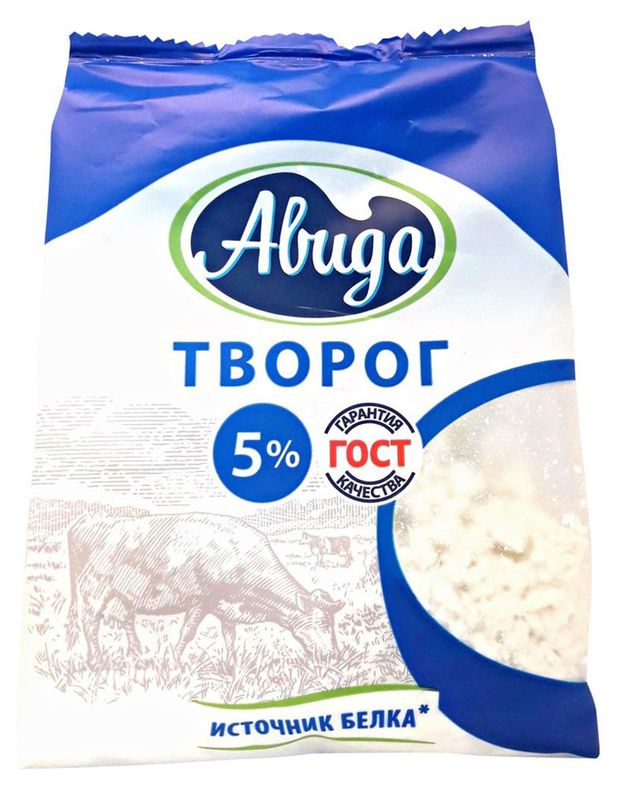 Творог рассыпчатый Авида в пакете 5% ГОСТ БЗМЖ, 300 г