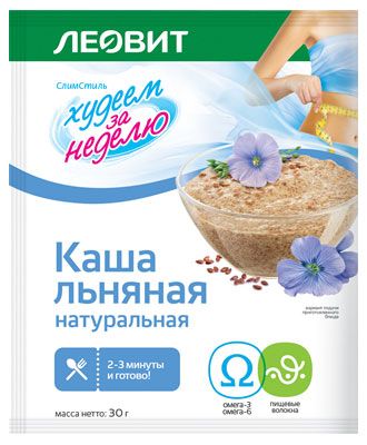 Каша льняная ЛЕОВИТ Худеем за неделю 30 г 38₽